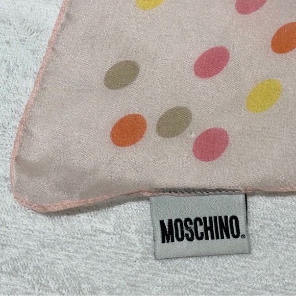 Authentic Moschino Scarf, 100% Silk, 19 1/2”Wx60”L, Pink, Olive Oyl, Love, Piece - Picture 7 of 11